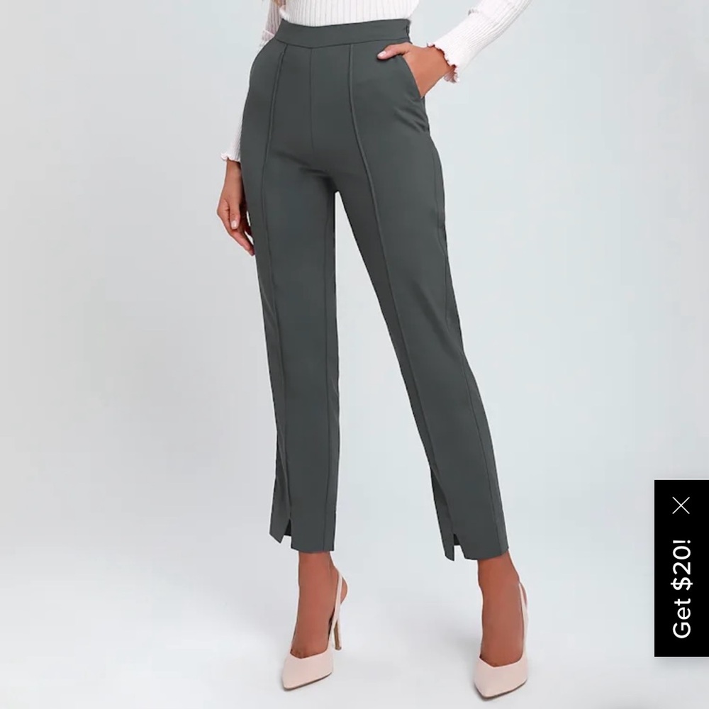 Lulu's Slate Gray Cropped Pants